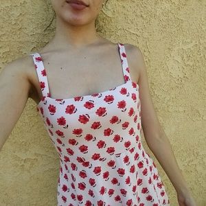 Pink Floral Tie Back Dress